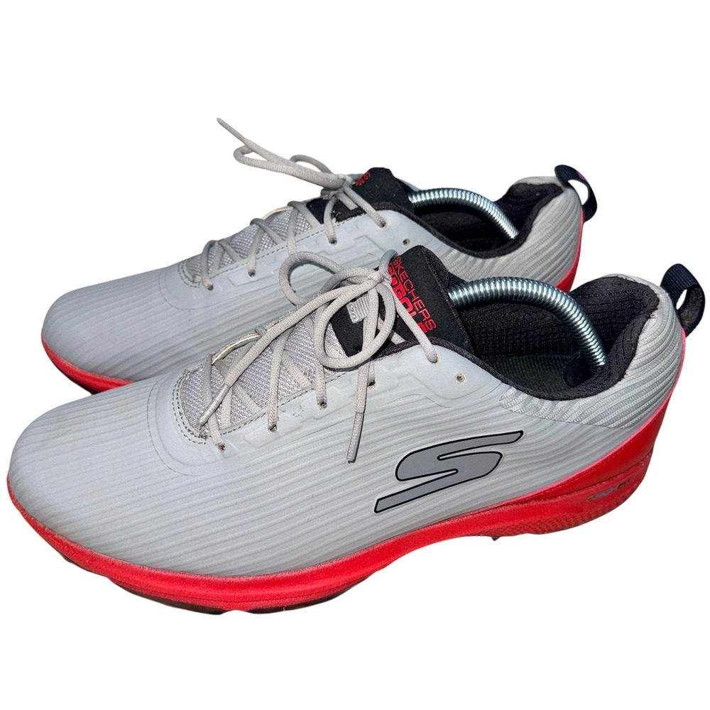 Skechers GO GOLF Pro 5 Hyper 214044 Waterproof  Shoe Gray Red Mens Size 10.5